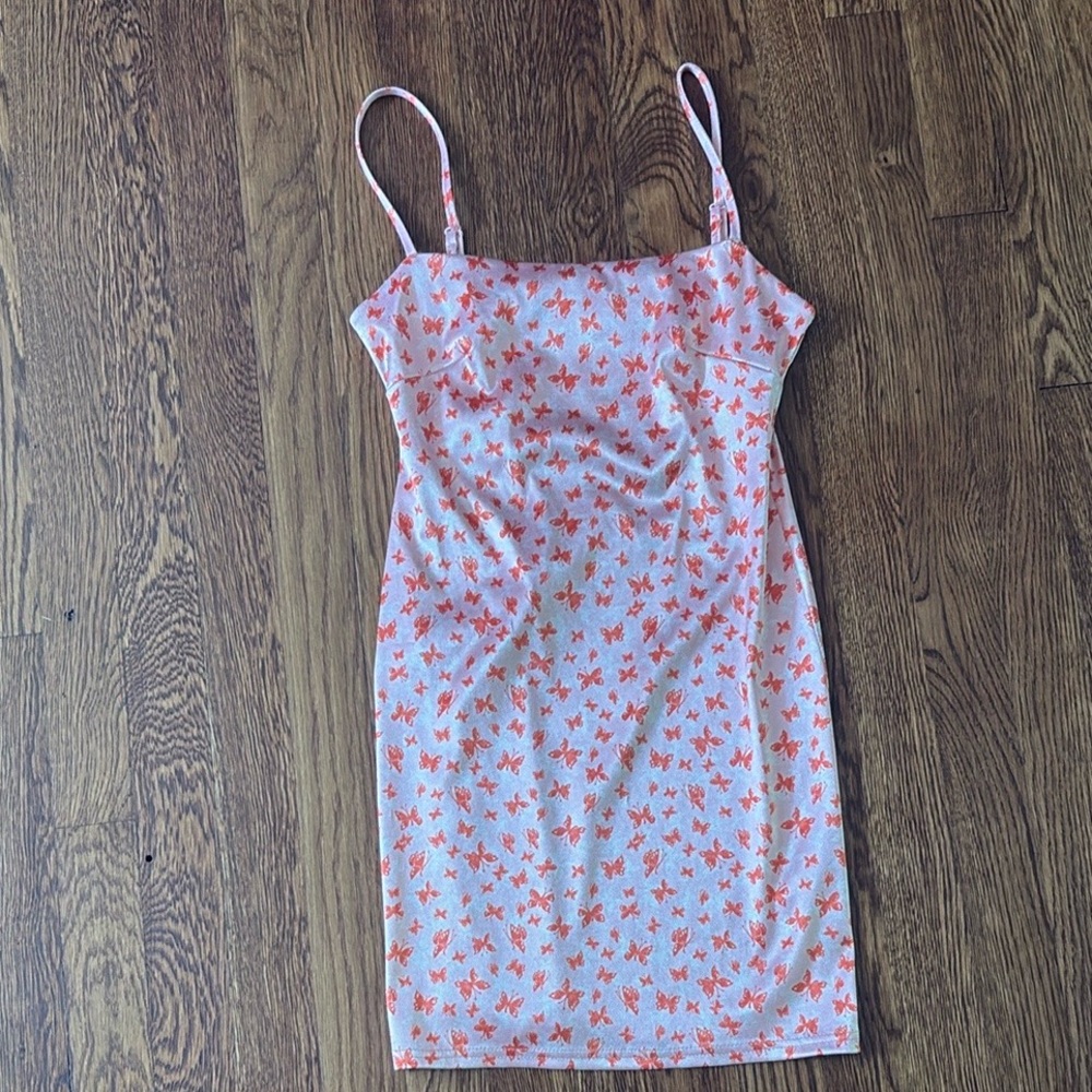 Floral Pink and White Dress